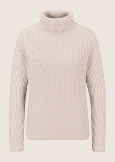 Rollkragen-Pullover mit charmanter Blütenstickerei thumbnail 7