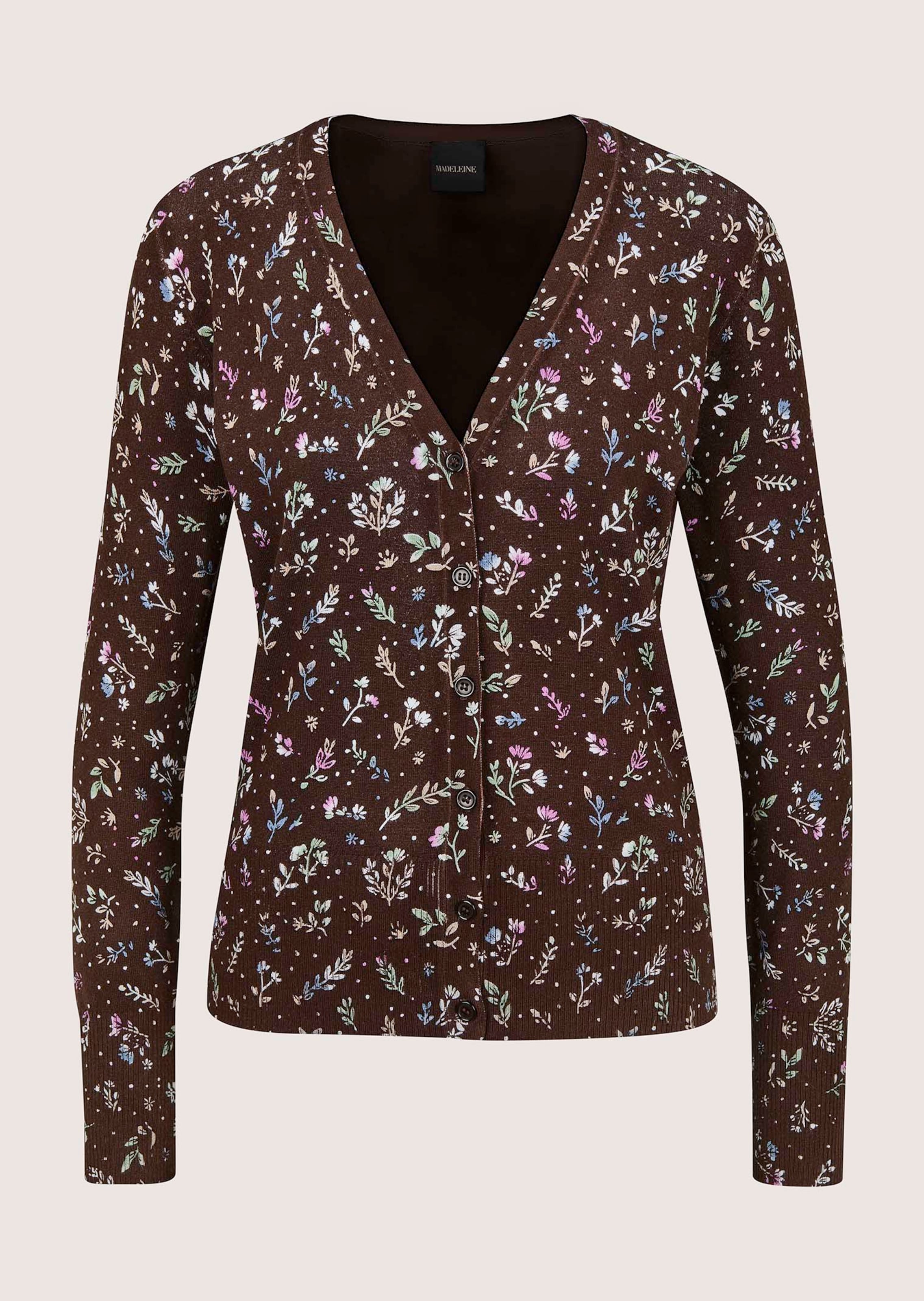 Fijn tricot jasje met bloemenprint