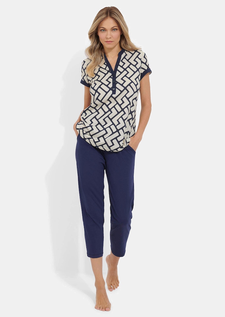 Jersey pyjama met 7/8-broek