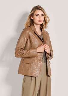Blazer en cuir à effet croco thumbnail 2