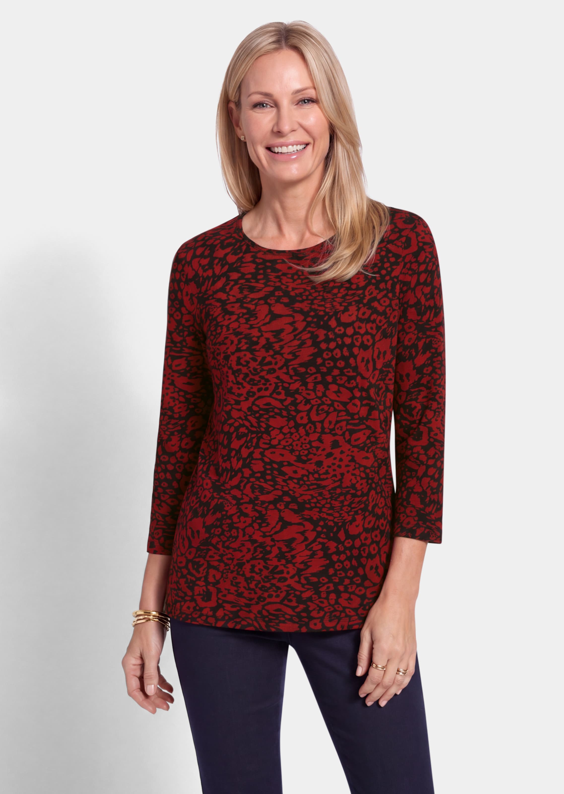 Viskoseshirt mit farbintensivem Animal Print