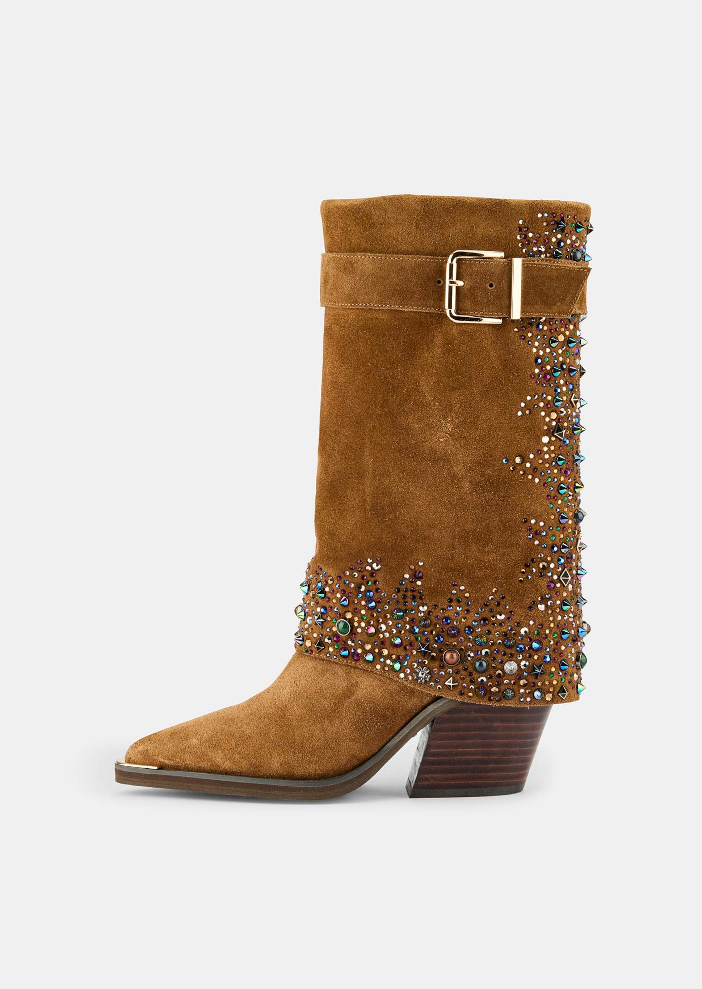 Leder-Stiefel im Cowboy-Look