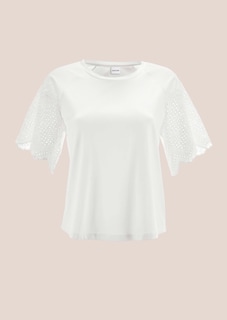 Kurzes Blusen-Shirt im Material-Mix thumbnail 7