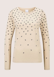Langarmshirt mit Strass und Hahnentrittmuster thumbnail 7