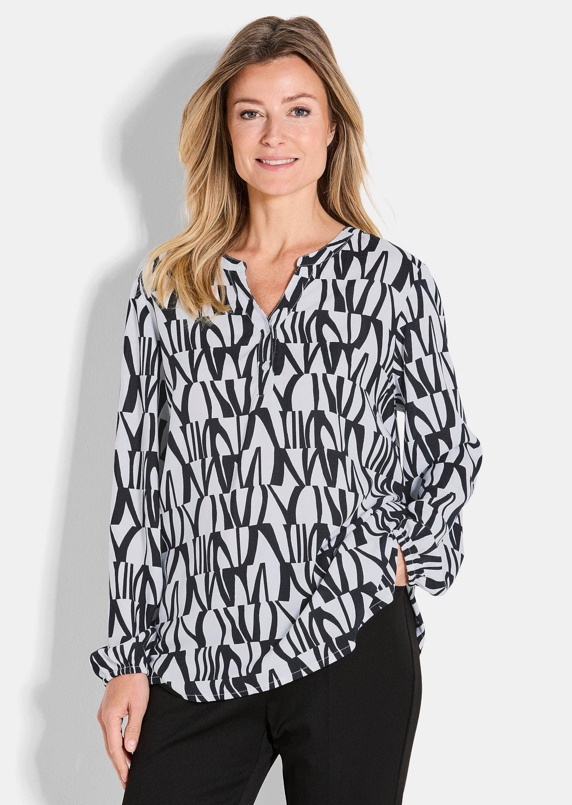 Gedessineerde blouse met tuniekhals