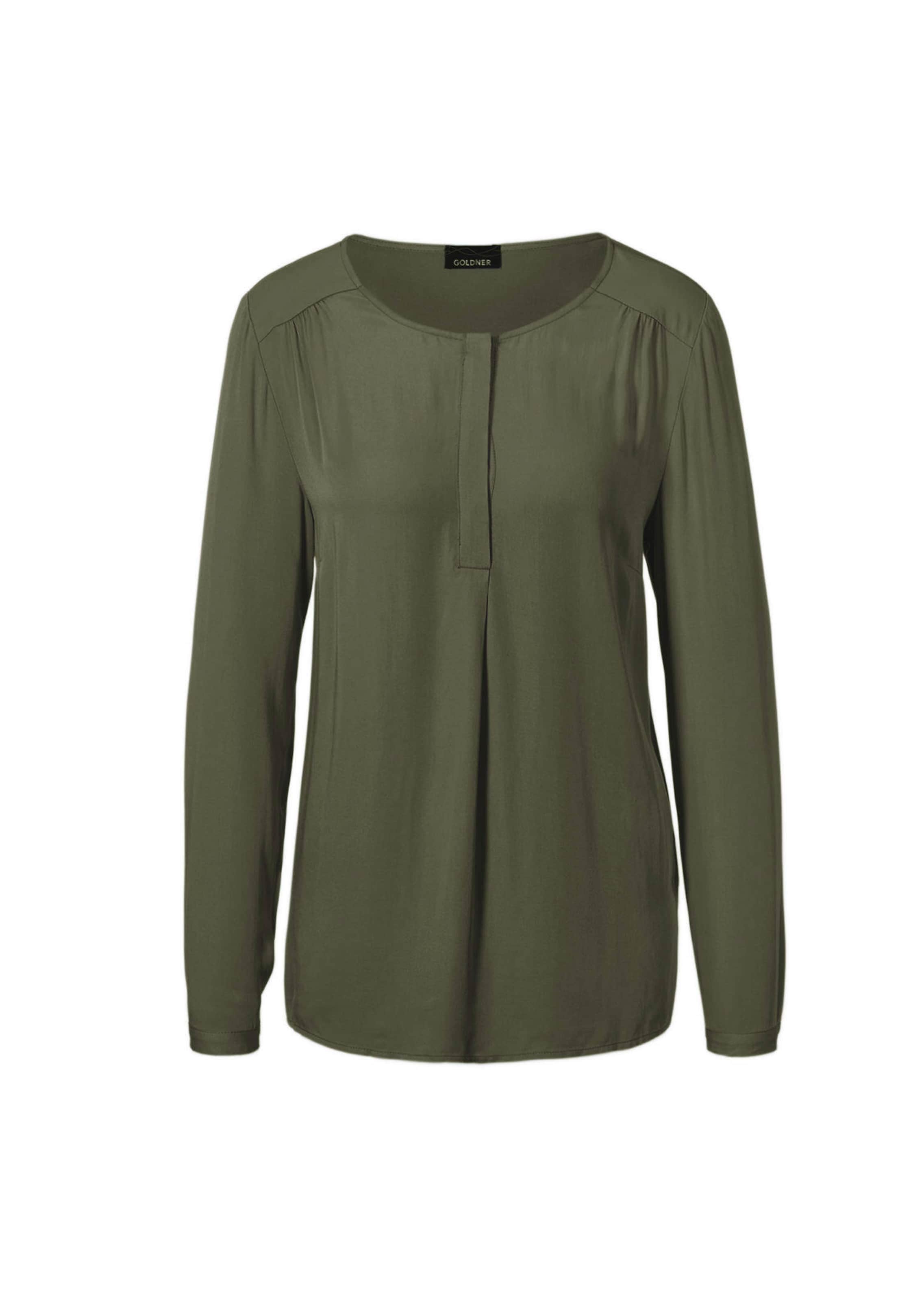 Flatteuze blouse zonder sluiting met modieuze kraag