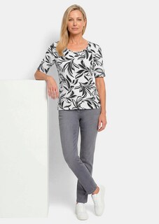 Jerseyshirt mit modischem Floraldruck thumbnail 4