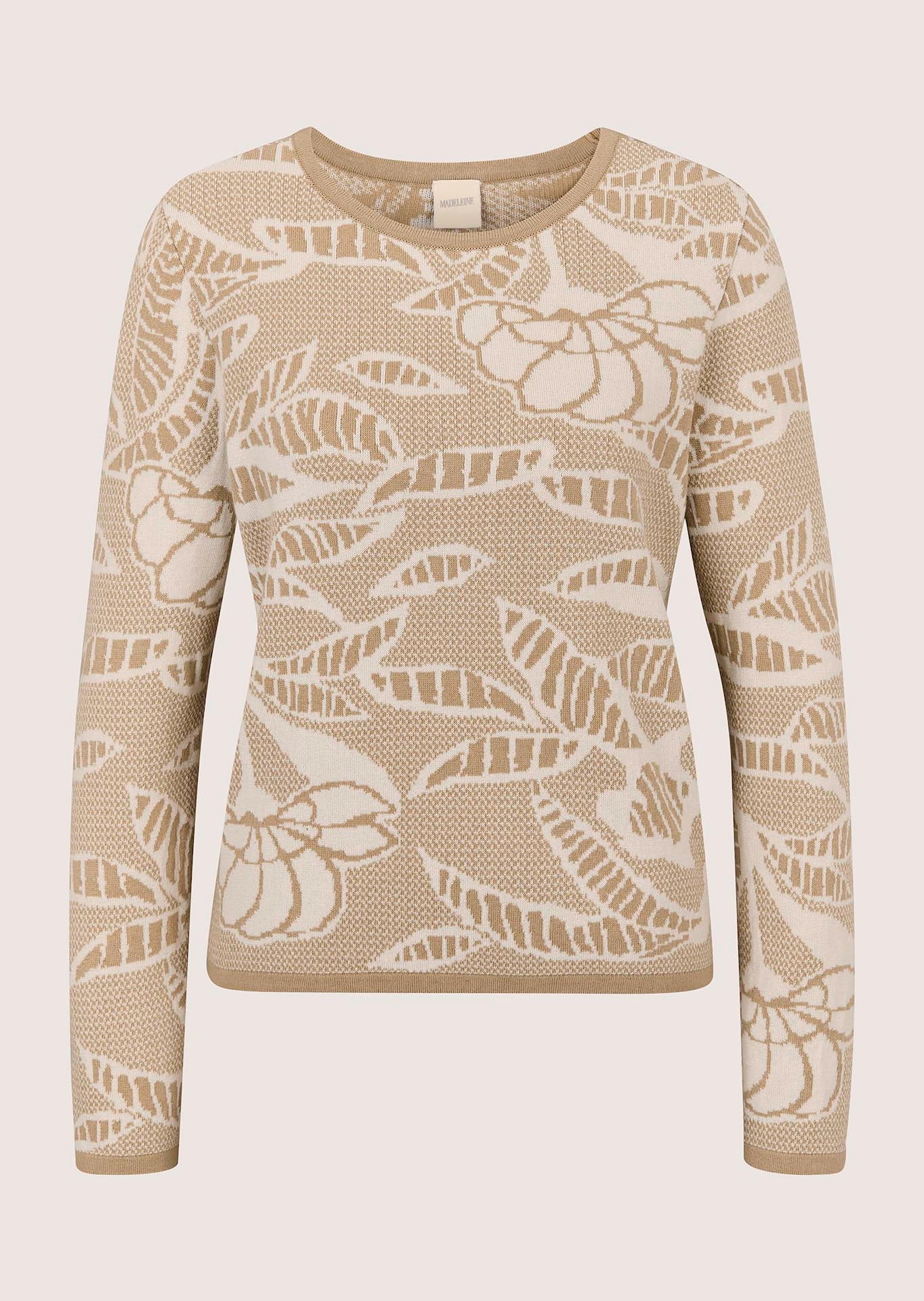 Pull en tricot avec motif jacquard bicolore