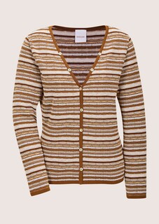 Narrow cardigan with multicoloured stripe pattern thumbnail 7
