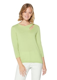 Feinstrick-Pullover mit 3/4-Ärmeln und Cut-out thumbnail 2
