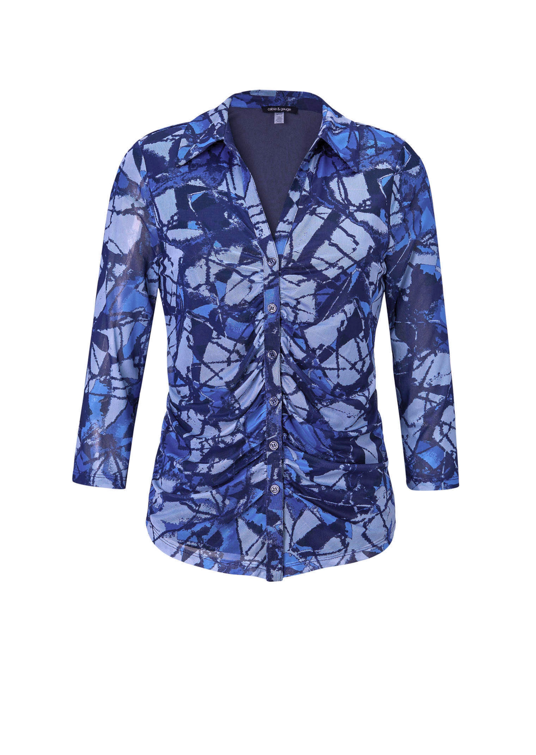 Elegante Bluse mit transparenten 3/4-Ärmeln