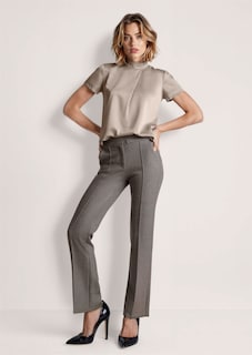 Jerseyhose in Bootcut-Form mit Glanzeffekt thumbnail 3