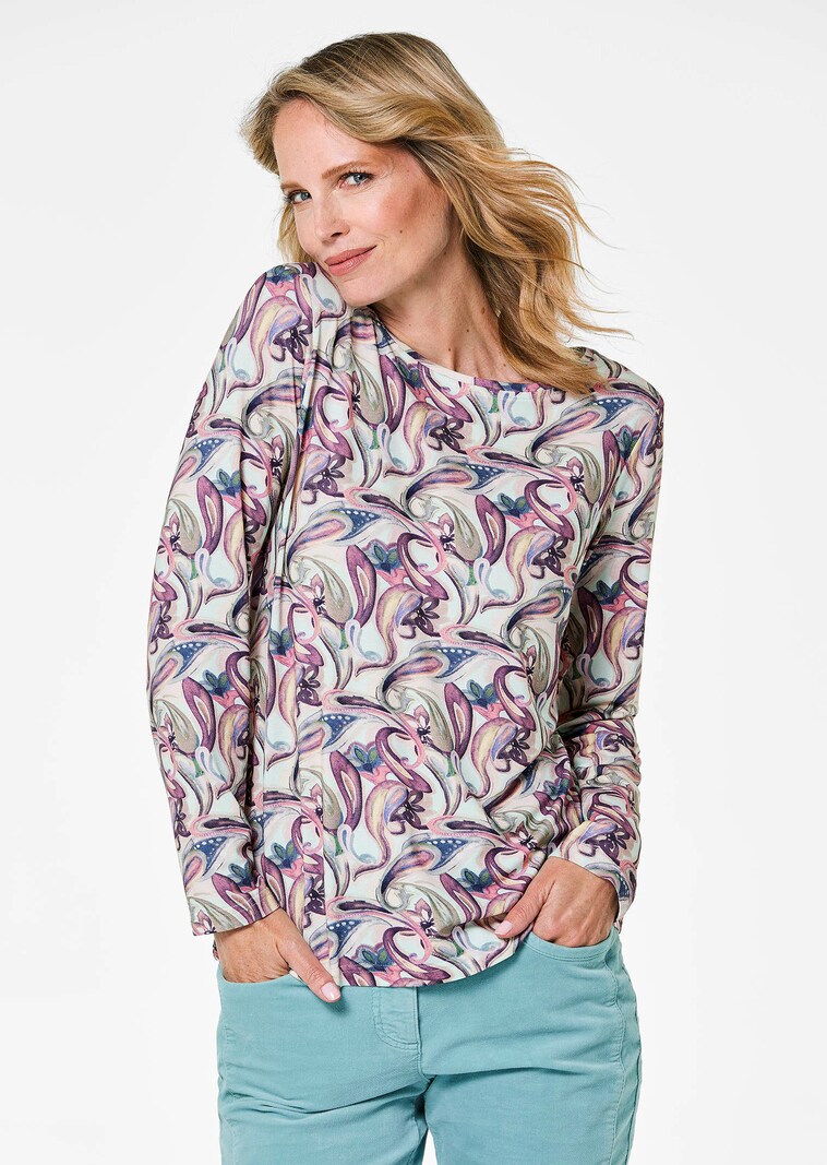 Langarmshirt mit Paisley Muster