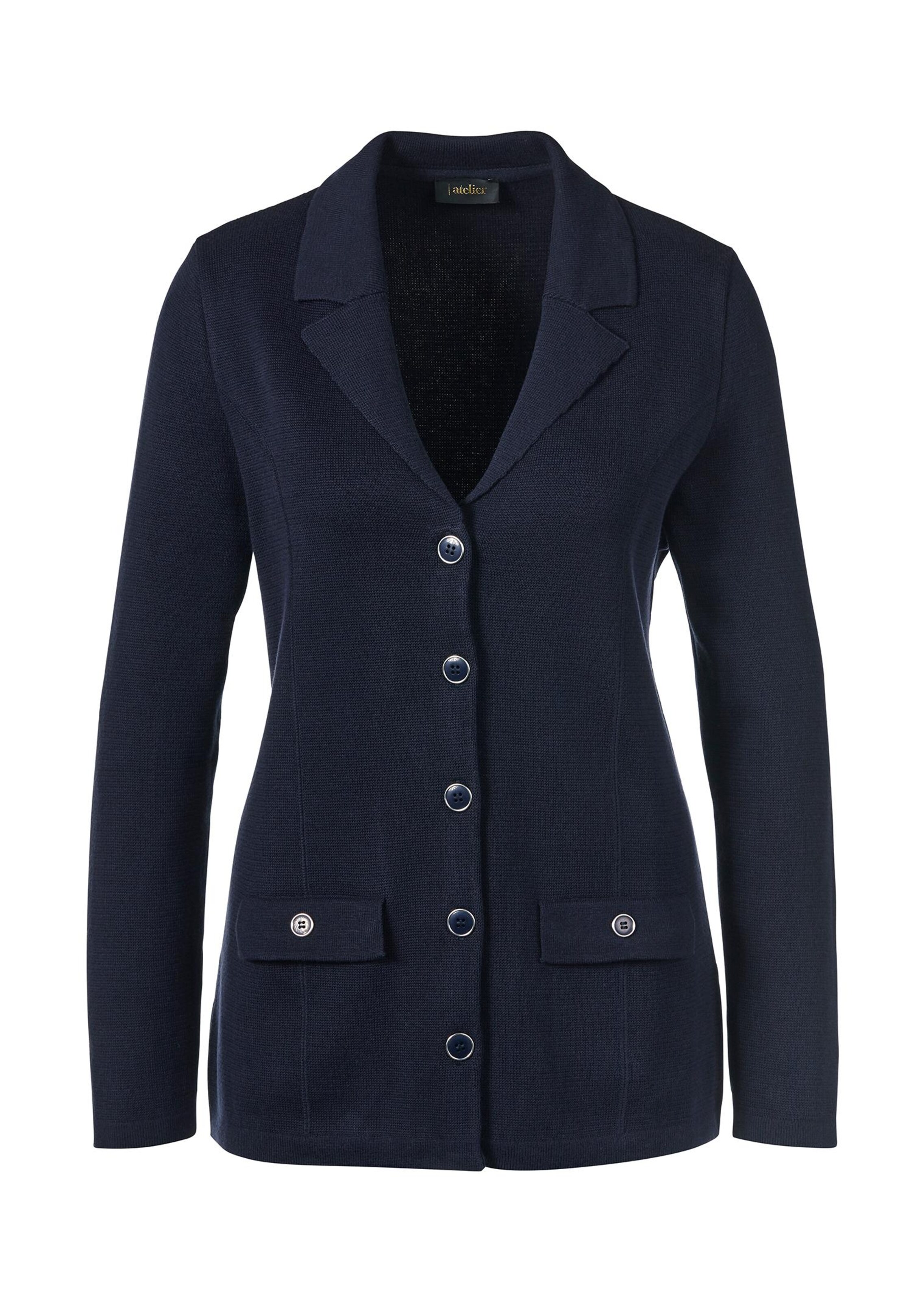 Blazer en tricot indéformable orné de jolis boutons et de poches