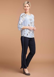 Luftige Druckbluse mit modischen Volantärmeln thumbnail 2