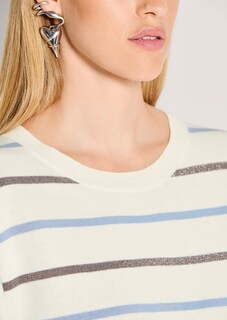 Feinstrick-Pullover mit Glanzstreifen thumbnail 6