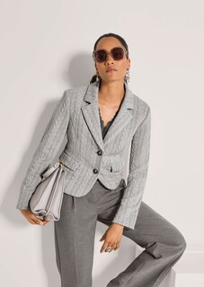 Jersey-Blazer mit Zopfstruktur thumbnail 5