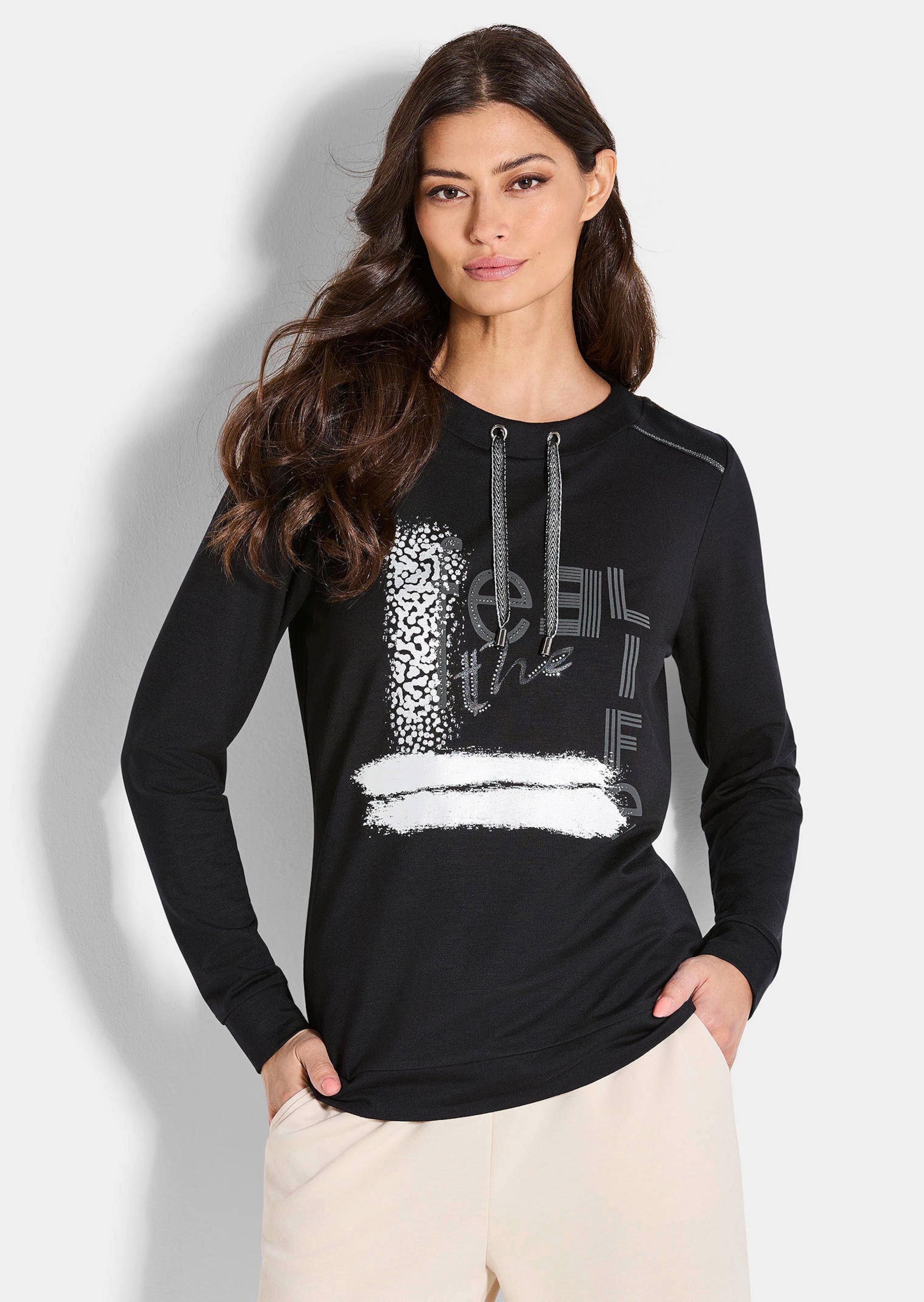 Sweatshirt mit glänzendem Frontprint