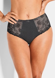 Slip taille haute en charmeuse et dentelle thumbnail 5