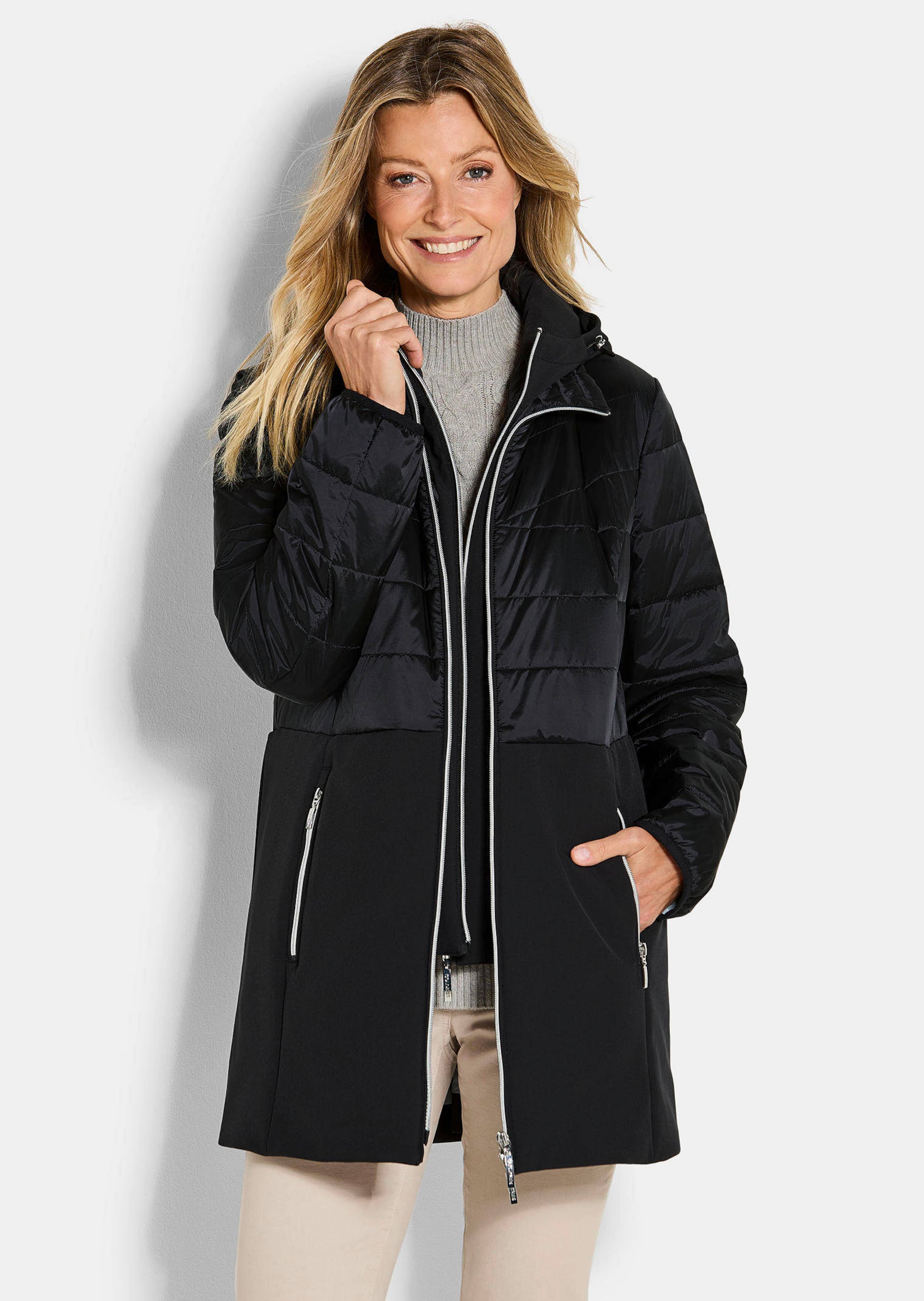 Steppmantel mit Softshell-Einsatz