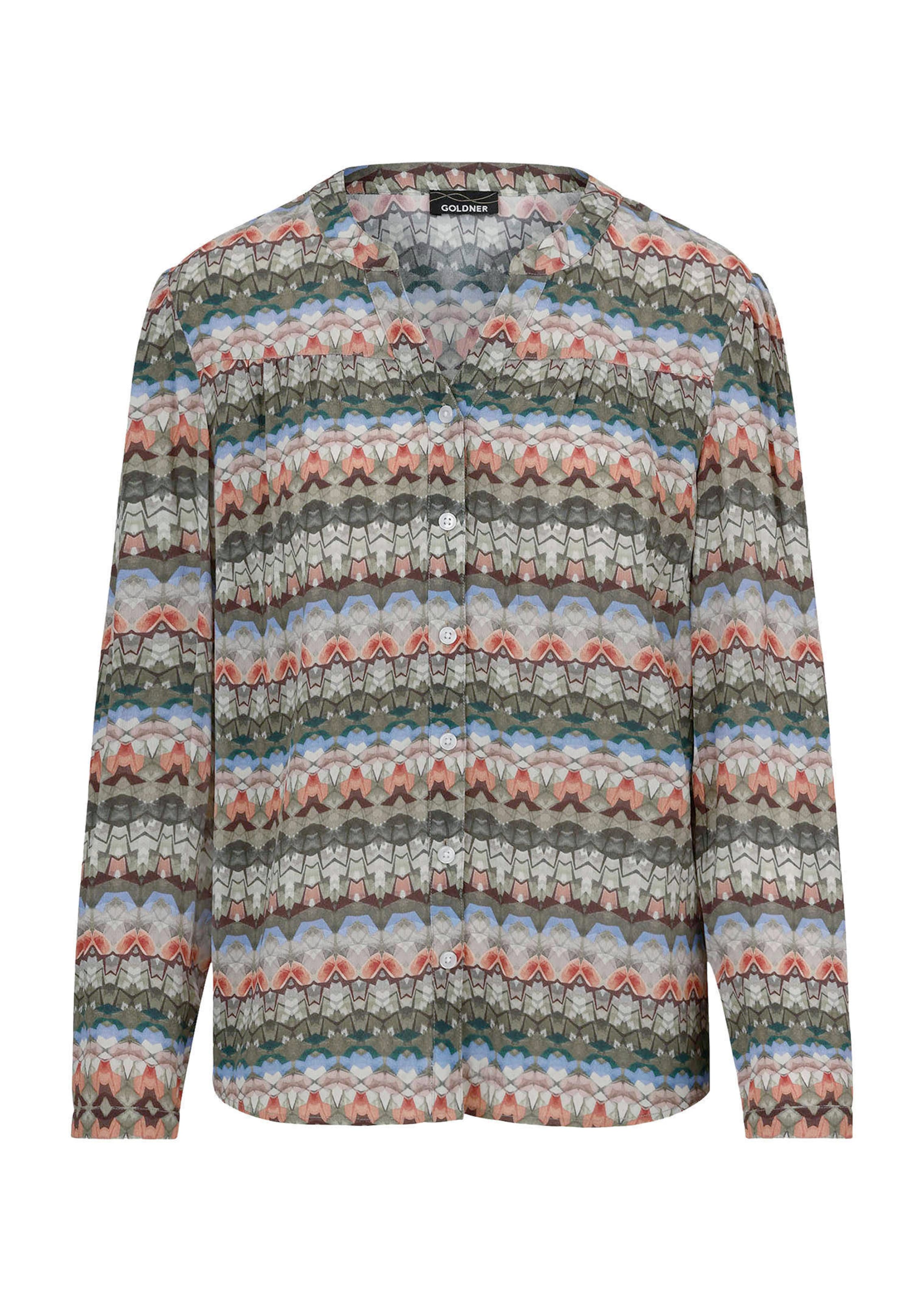 Viskose-Bluse mit grafischem Druck