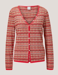 Narrow cardigan with multicoloured stripe pattern thumbnail 7