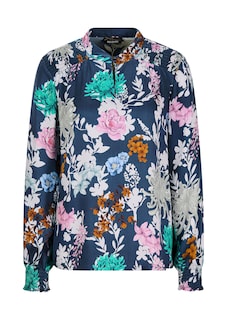 Gedessineerde blouse met smokdetails thumbnail 6
