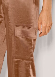 Pantalon en satin à taille élastiquée thumbnail 6