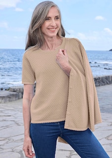 Halbarm-Pullover mit Pünktchenmuster thumbnail 7