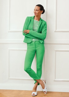 Blazer coupe courte en jersey avec parties structurées très tendance thumbnail 1