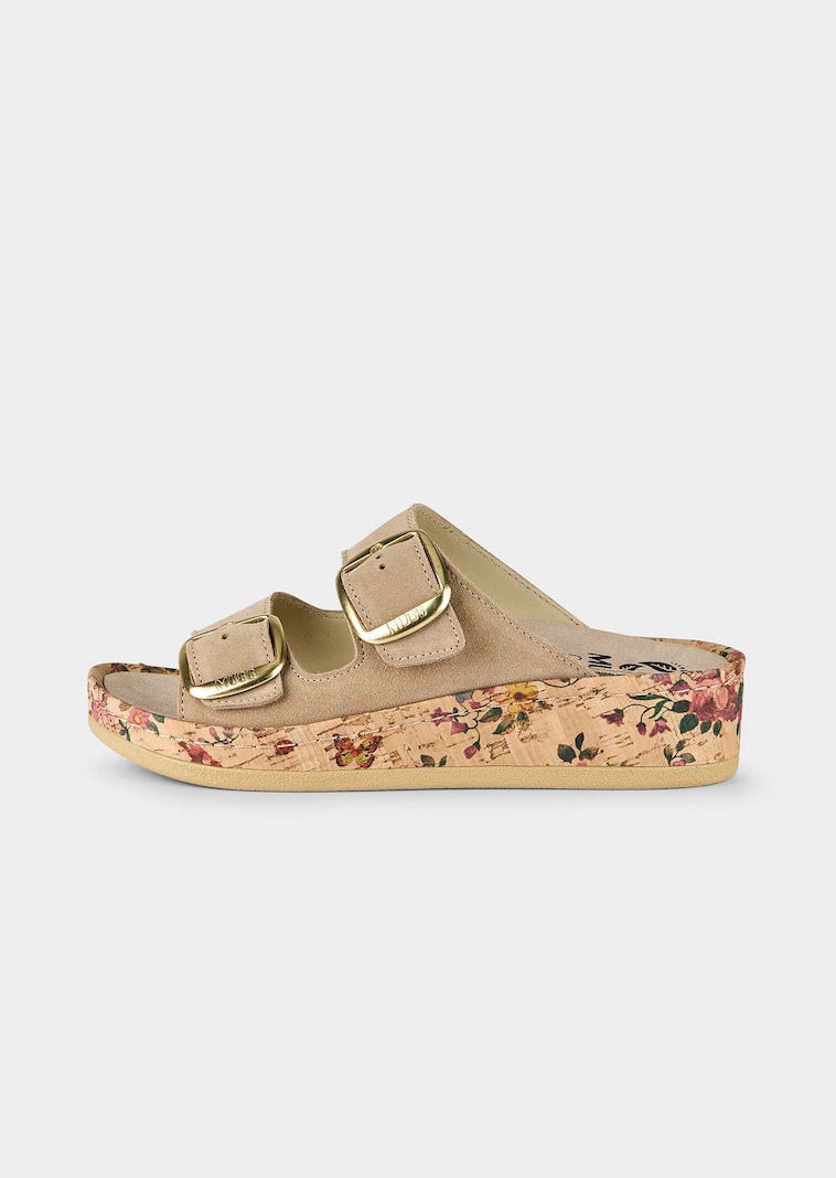 Mules en cuir à deux brides