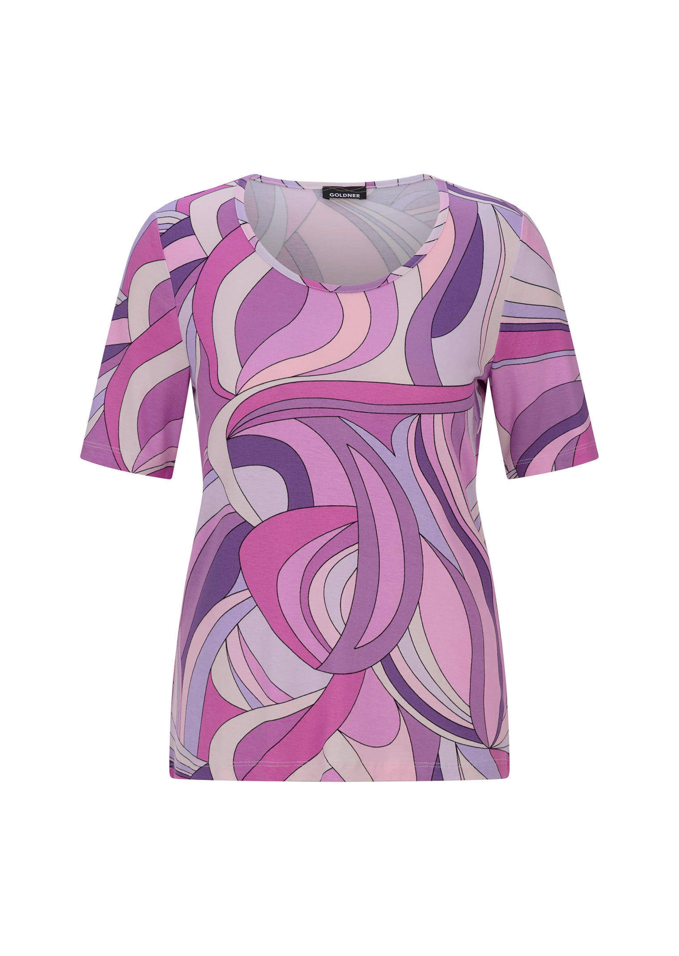 Shirt van viscose met een artistieke all-over print