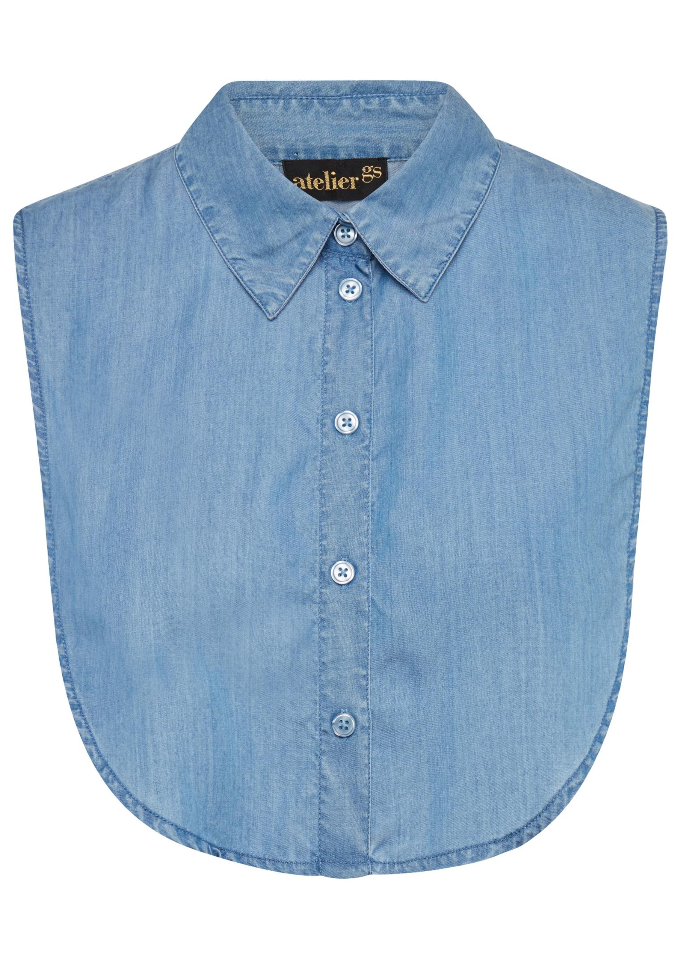 Modischer Blusenkragen in Denim-Optik