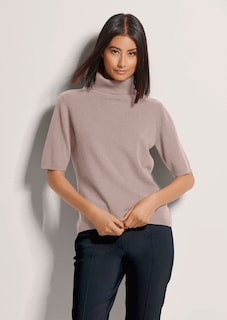 Kaschmirpullover mit Rollkragen und Halbarm thumbnail 1