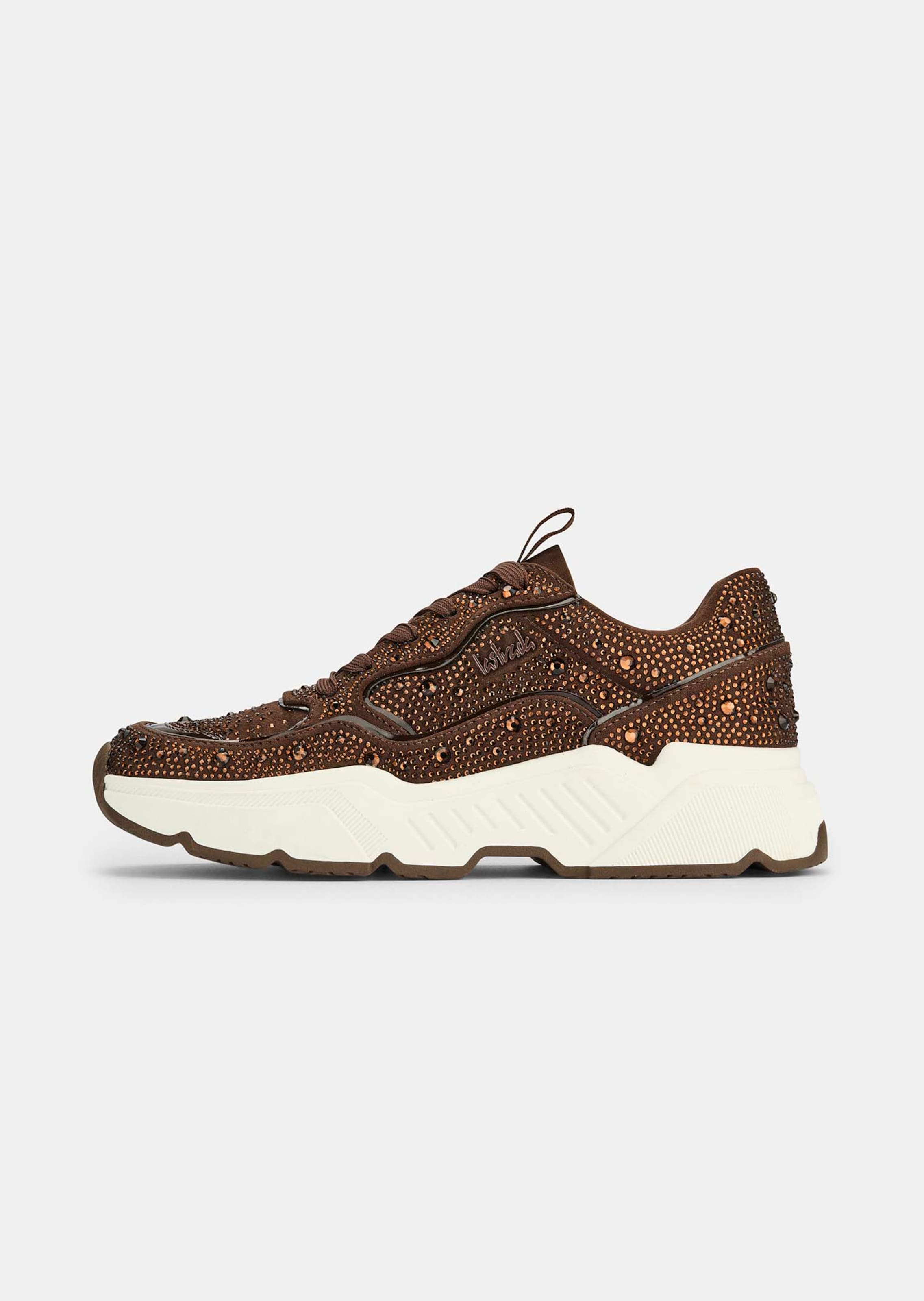 Sneaker im Chunky-Stil mit Glitzersteinchen