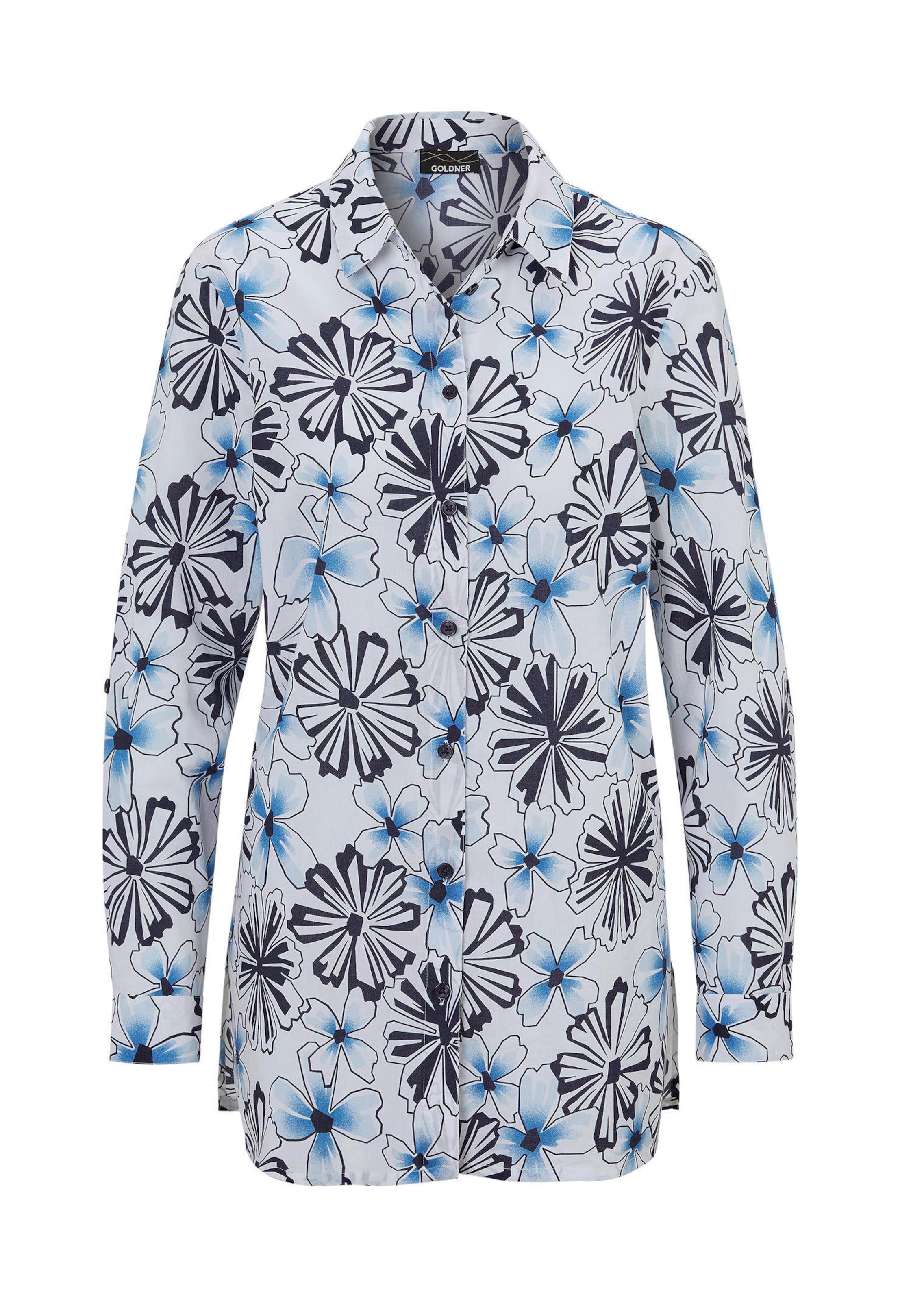Gedessineerde blouse met overhemdkraag
