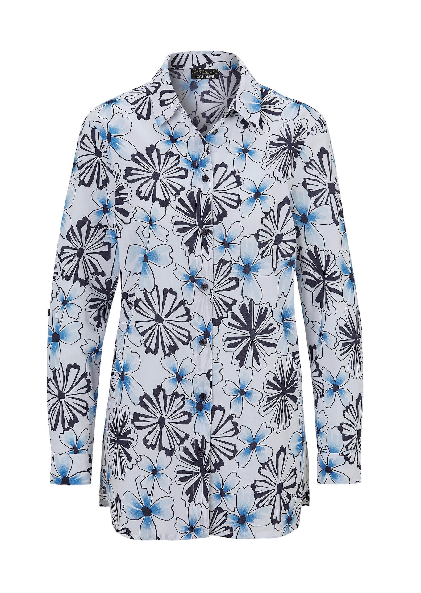 Druckbluse mit Hemdkragen