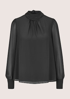 Chiffon blouse with stand-up collar and tie bow thumbnail 7