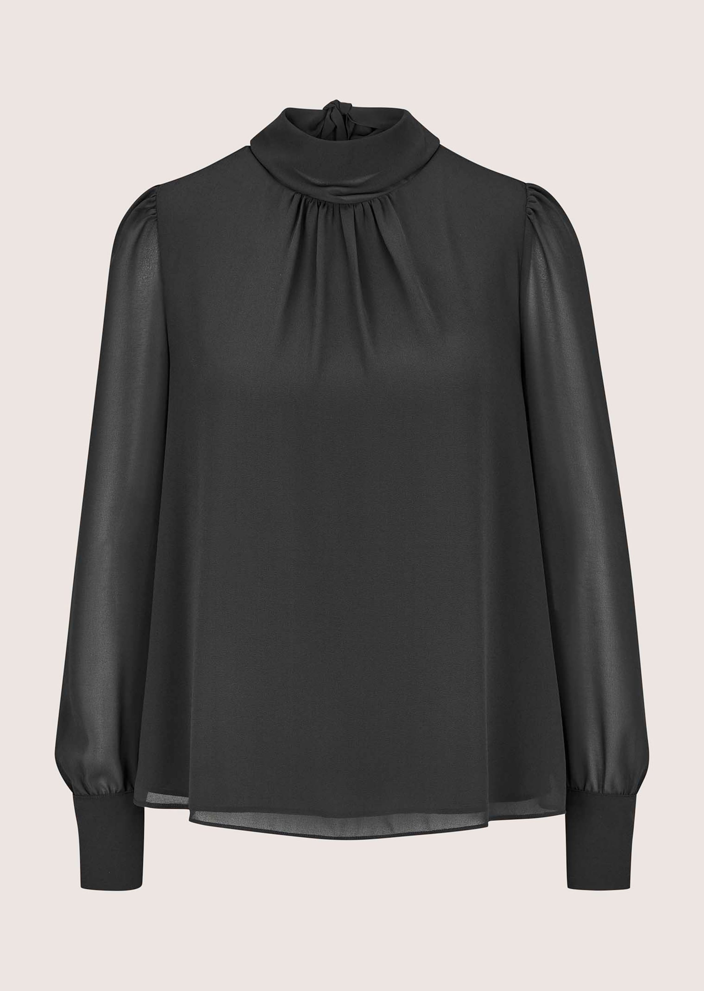 Chiffon blouse with stand-up collar and tie bow thumbnail 7