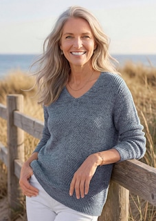 Strickpullover mit nahtlosem V-Ausschnitt thumbnail 7