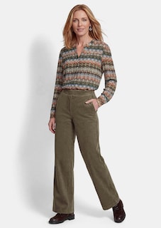 Pantalon large en velours côtelé VERA avec taille élastique thumbnail 2