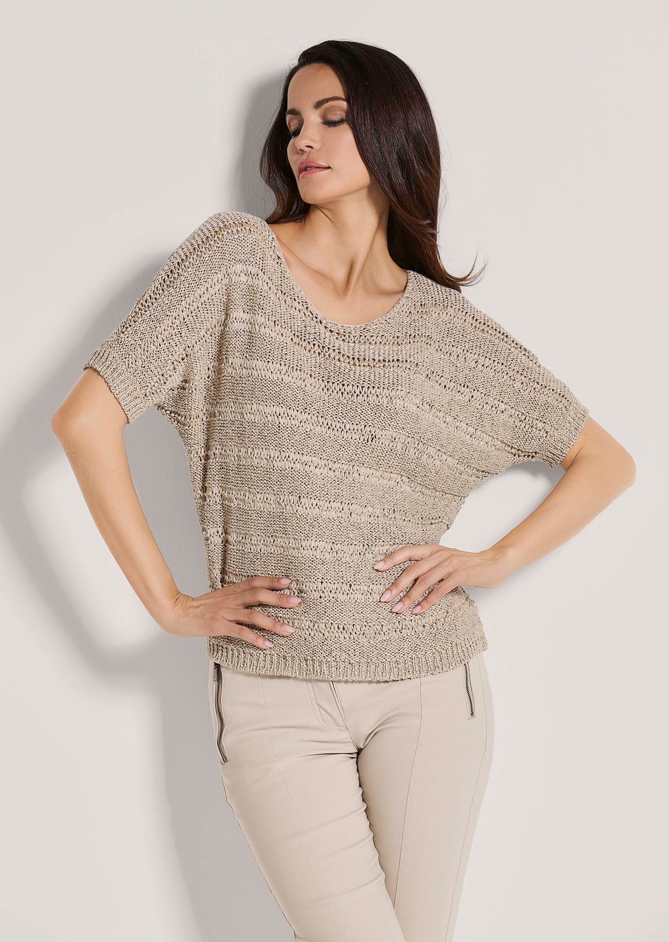 Pullover aus Bändchengarn mit Glanz-Effekt