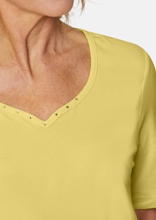 T-shirt avec charmante encolure et pierres décoratives thumbnail 5