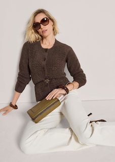Flauschige Strickjacke mit Wabenstruktur thumbnail 5