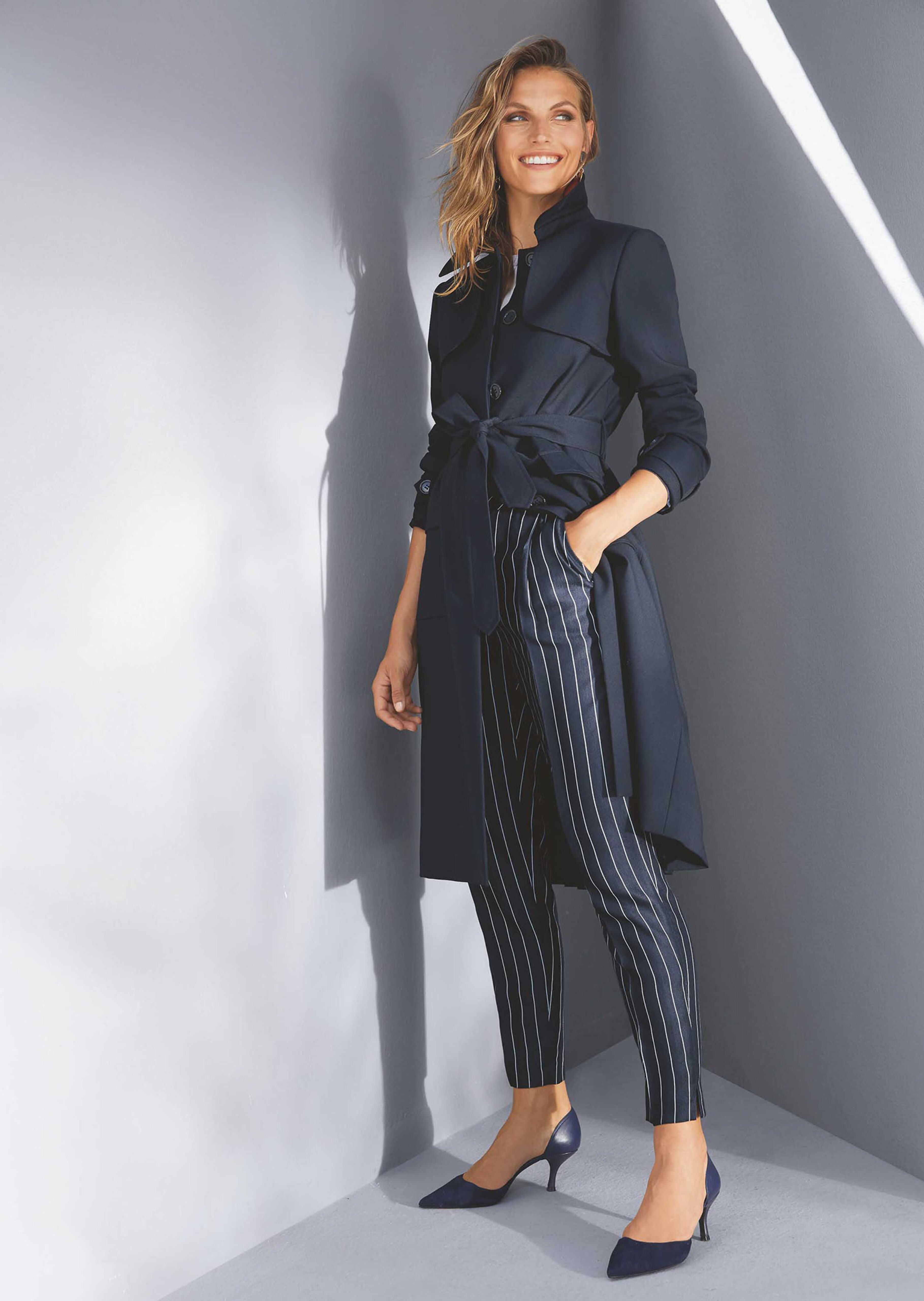 Trenchcoat mit Plissee-Einsatz
