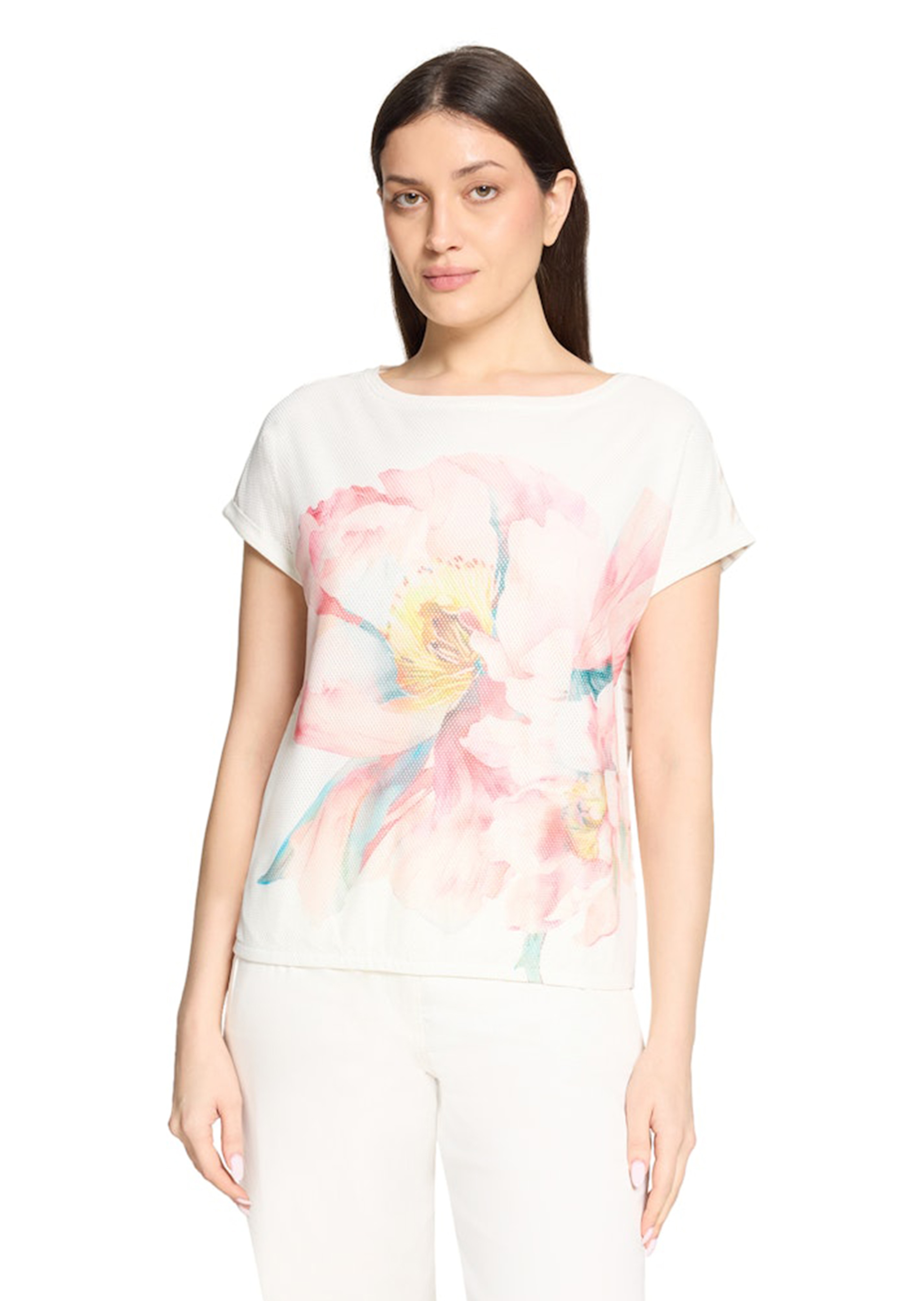 T-shirt en jersey avec empiècement en tissu filet